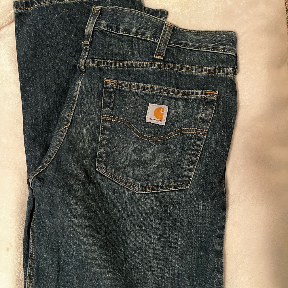 Carhartt Blue Denim Jeans relaxed fit 36x30 EUC NONSMOKING HOME